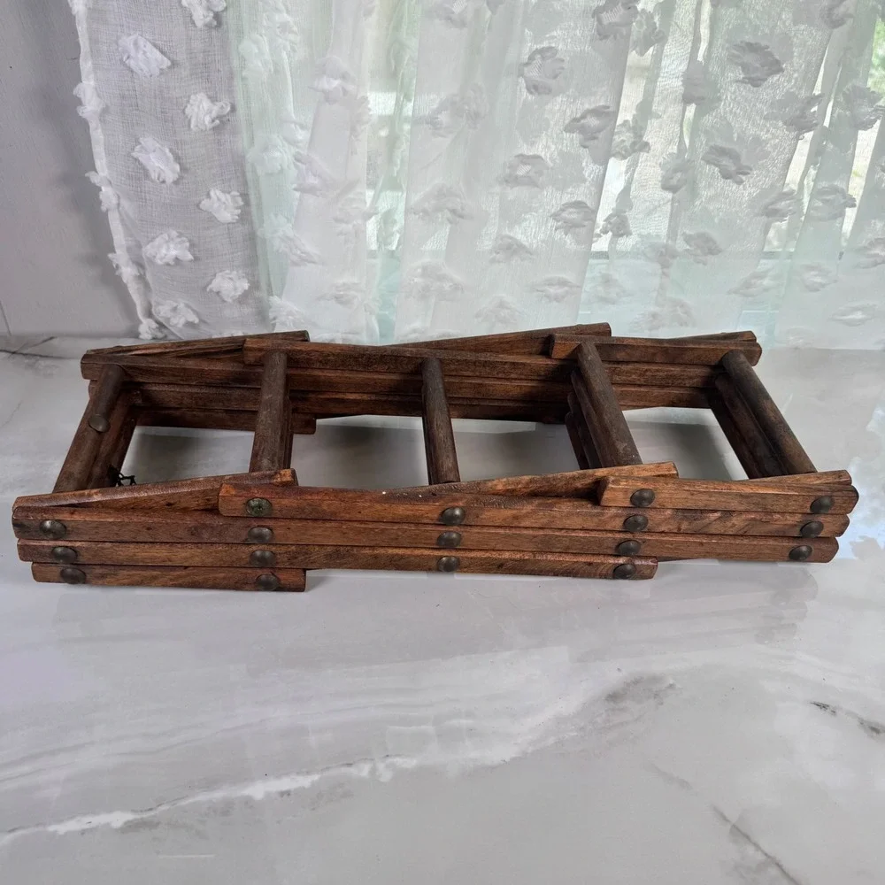 Vintage Wood Telescoping Accordion Wine Rack Expandable Midcentury Made in Japan